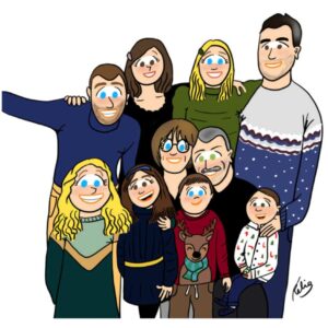 Portrait encadré à partir de 5 personnages
